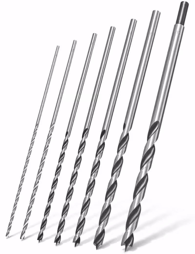 Holzbohrer Set lang 7tlg [Stabile Spiralbohrer, extra lange Bohrer Holz] 30cm Balkenbohrer - Holzbohrer lang Set - Holzbohrerset