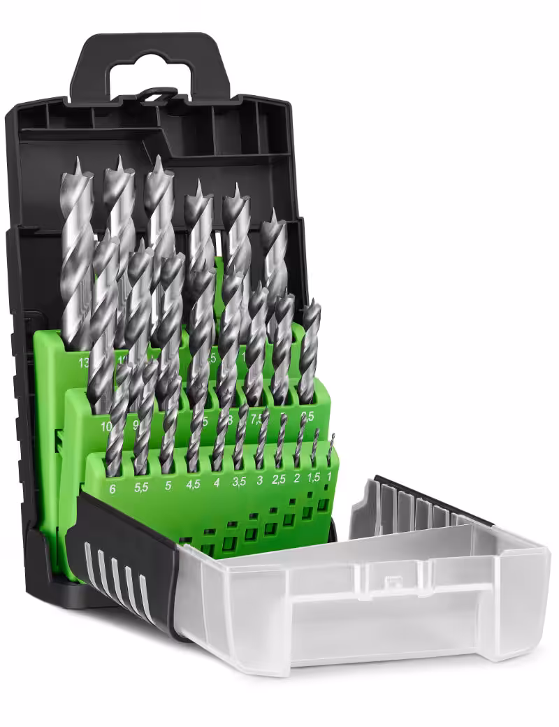 Holzbohrer Set 1-13mm HSS-G Holz Bohrerset Holz-Spiralbohrer